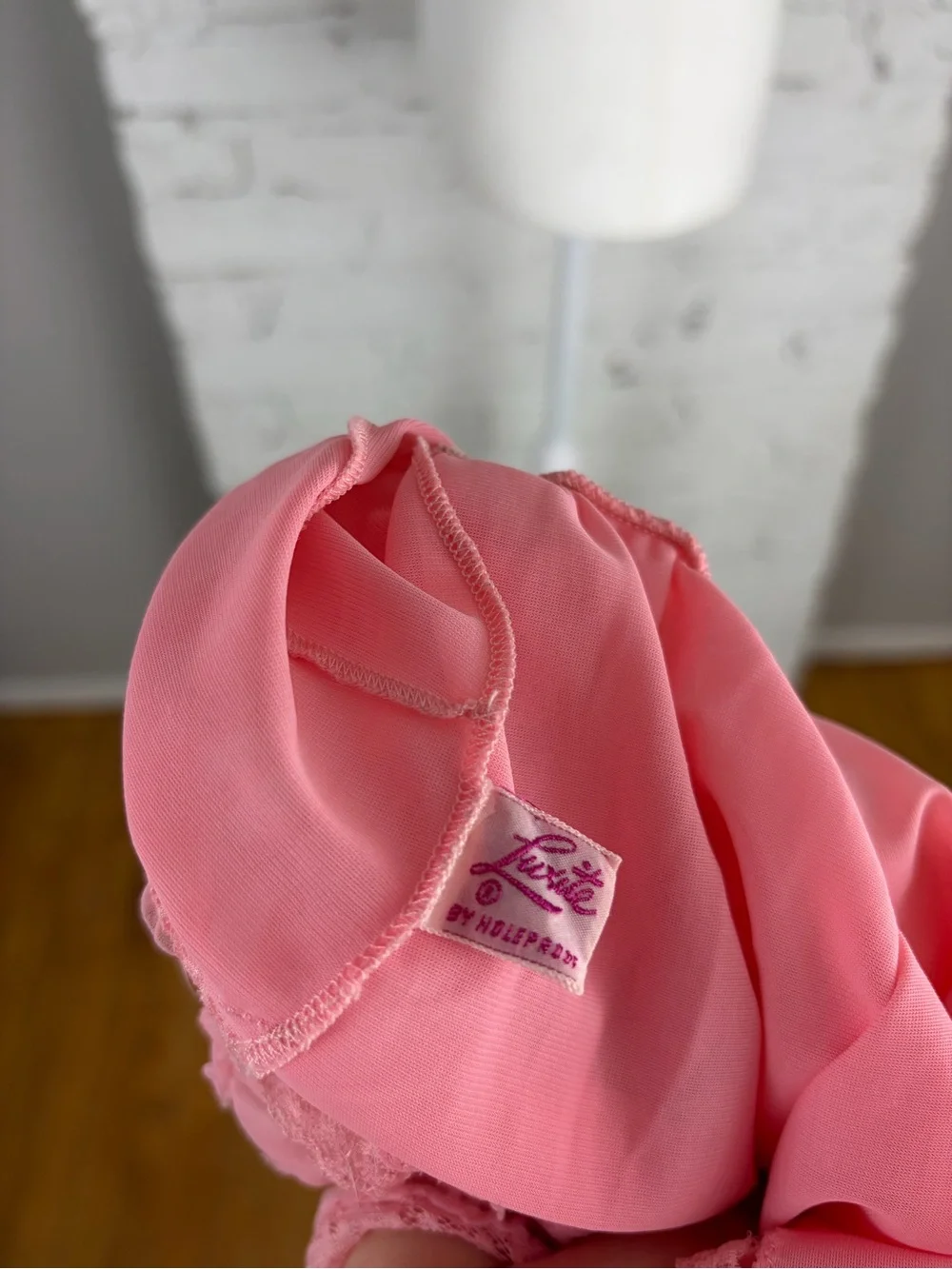 Vintage 50s Luxite by Holeproof Nylon Pink Maxi Slip Nightie Lingerie Dress 34 - Picture 6 of 15